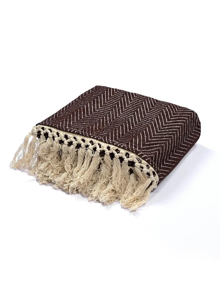 SARAL HOME EASY LIVING Home Brown Chenille Sofa Throw